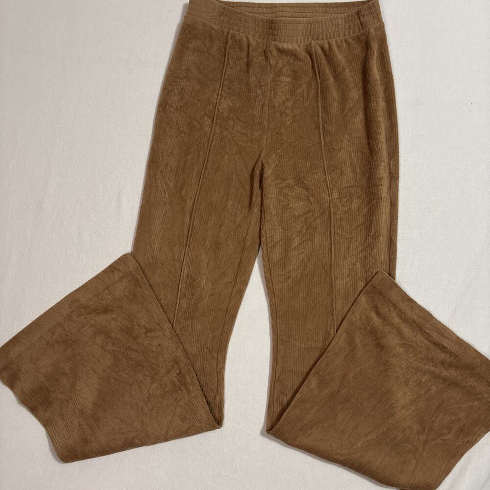 Aerie Corduroy Flare Pants Womens Small Tan Ribbed High Rise Retro Boho